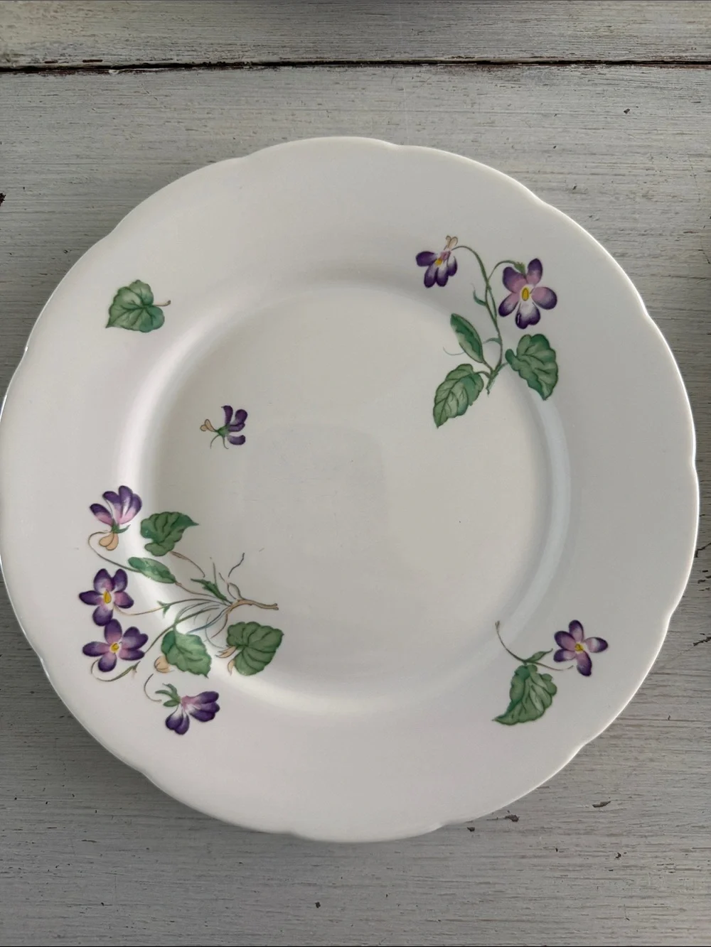 Lenox Spring Violets Salad Plates with Purple Violet Floral Motif - Set of 4